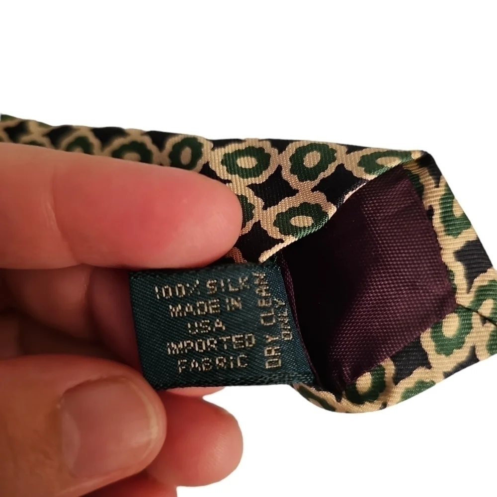 J.Crew 100%silk flower print green, yellow and purple tie